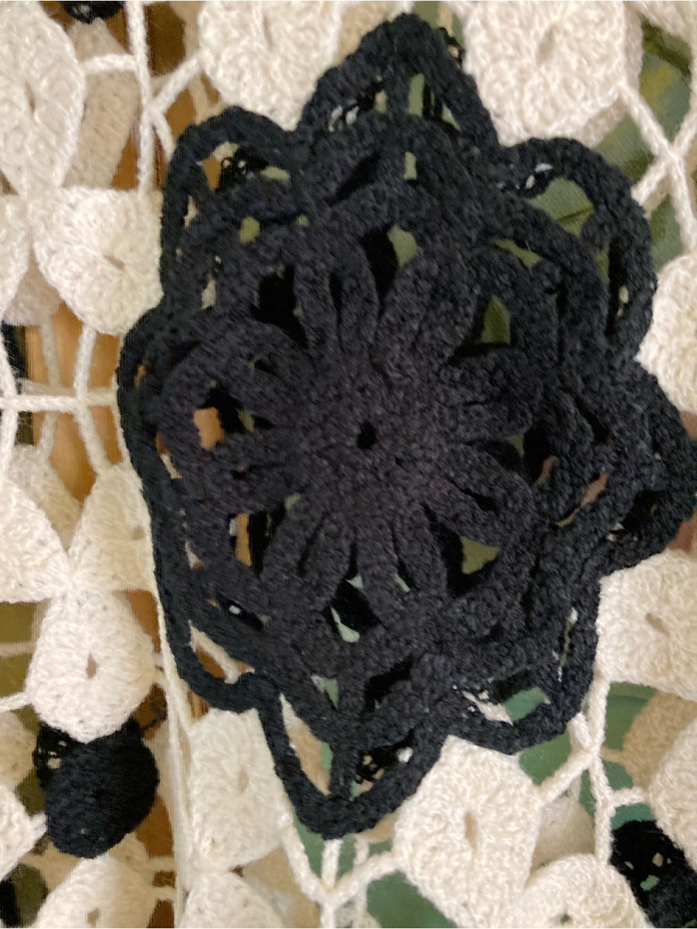 cloth & stone Black and White Crochet Lace Crewneck Sweater - Picture 4 of 10